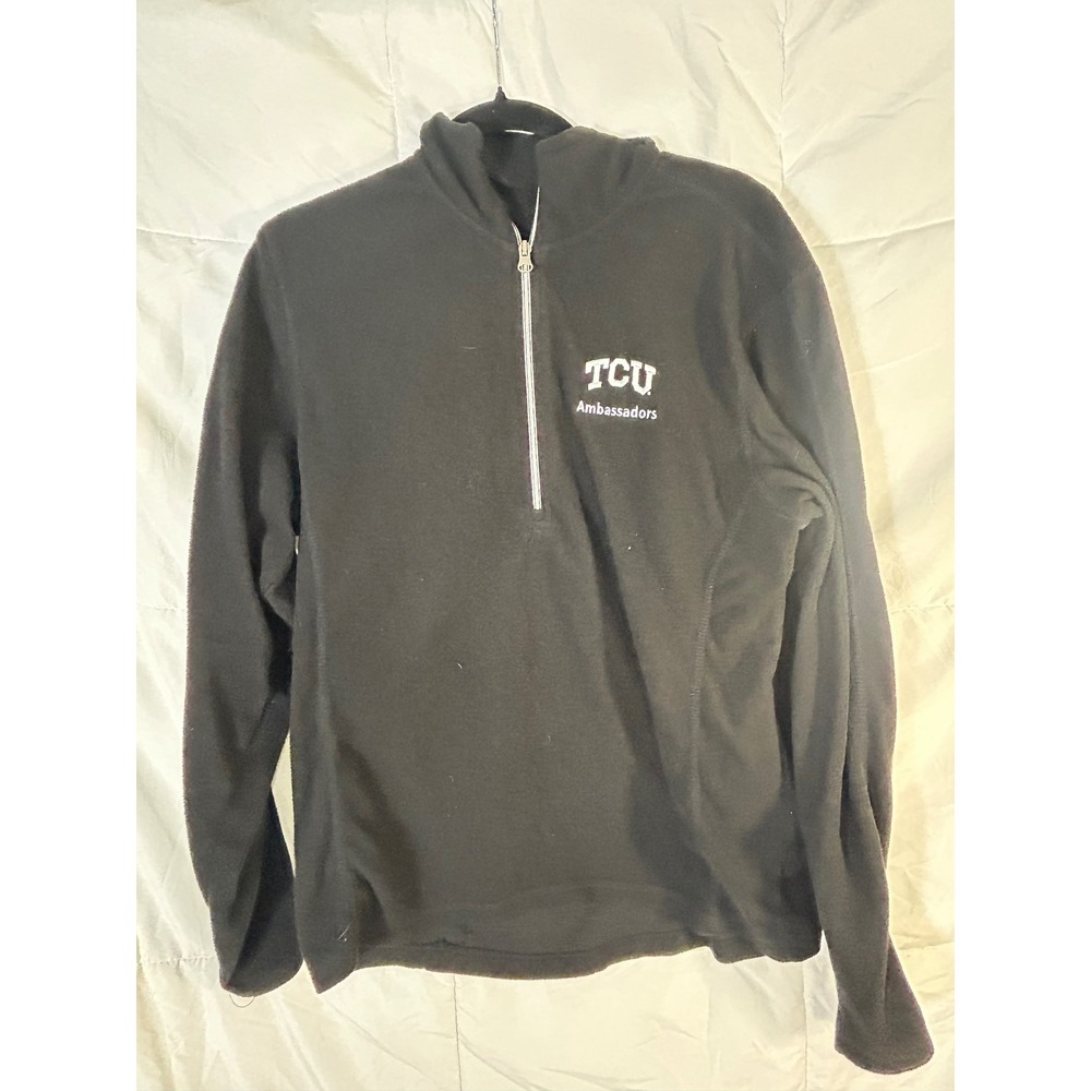 TCU Ambassadors Black Fleece 1/4‎ Zip Pullover Women's Size M Port Authority